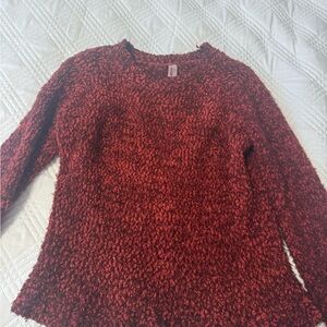 Pull&Bear Red Textured Sweater